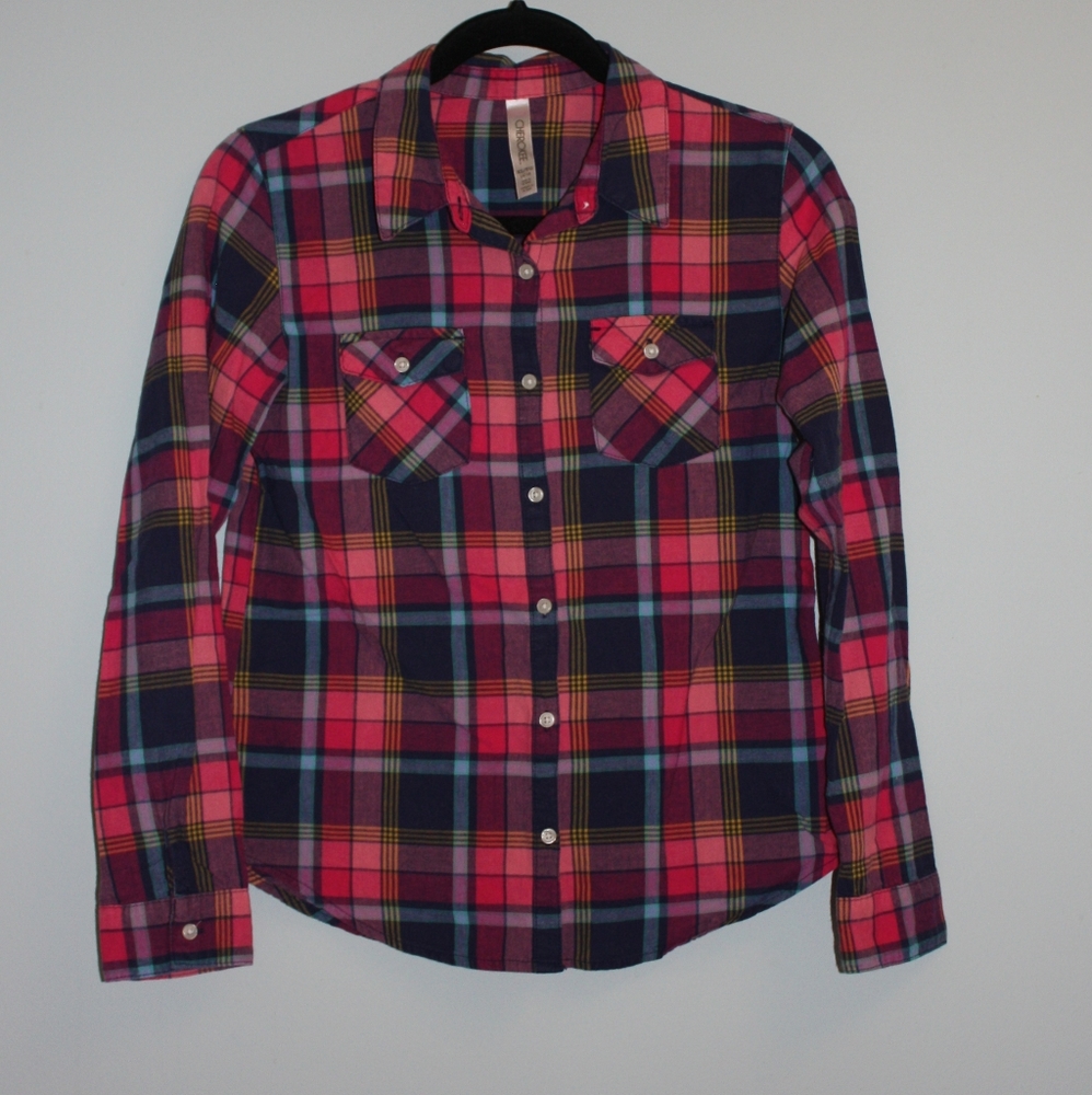Cherokee/ Pink & Navy Blue Flannel (XL) (14-16)